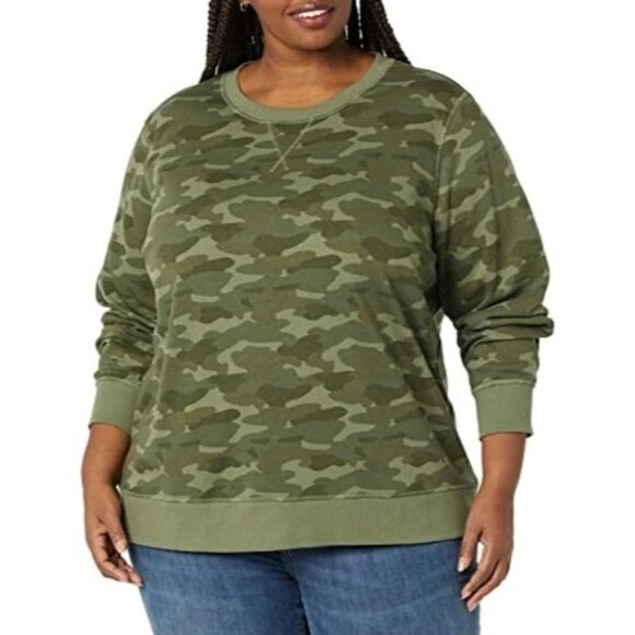 Amazon Essentials Camo Pullover Sweatshirt Size XXL French Terry Fleece Relaxed - Picture 1 of 10
